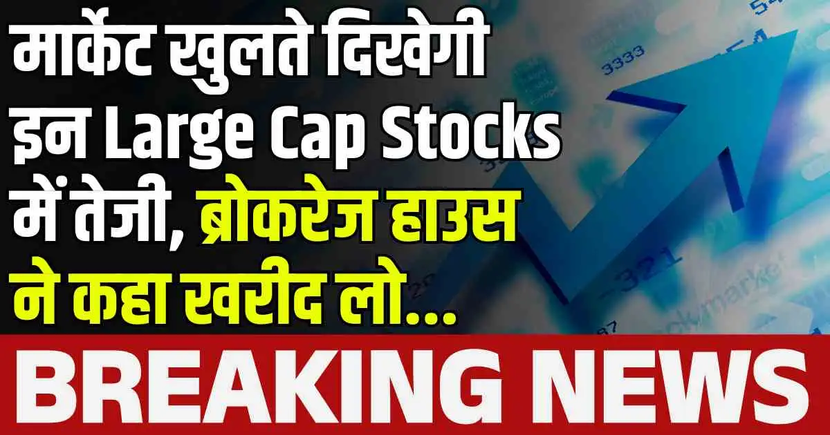 मार्केट खुलते दिखेगी इन Large Cap Stocks में तेजी, ब्रोकरेज हाउस ने कहा खरीद लो...